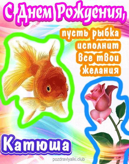 С днем рождения Катюша пусть рыбка исполнит все твои желания