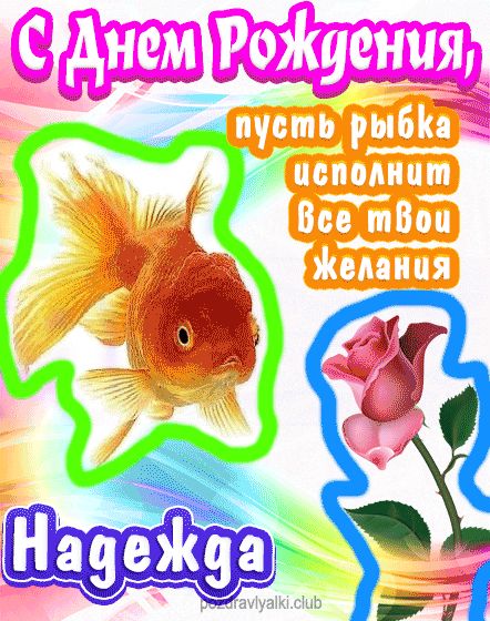 С днем рождения Надежда пусть рыбка исполнит все твои желания