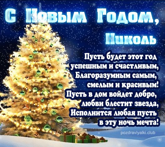 Николь С Новым Годом открытка поздравительная