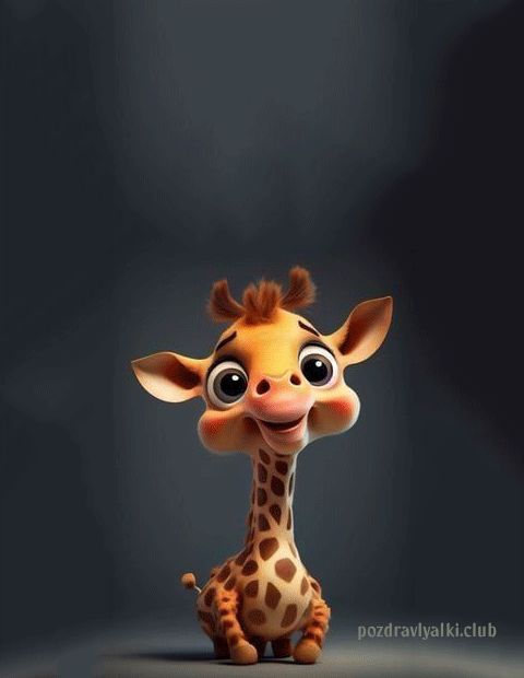 Привет картинка с милым жирафом